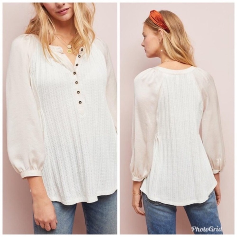 Anthropologie Meadow Rue Kersee Henley Top